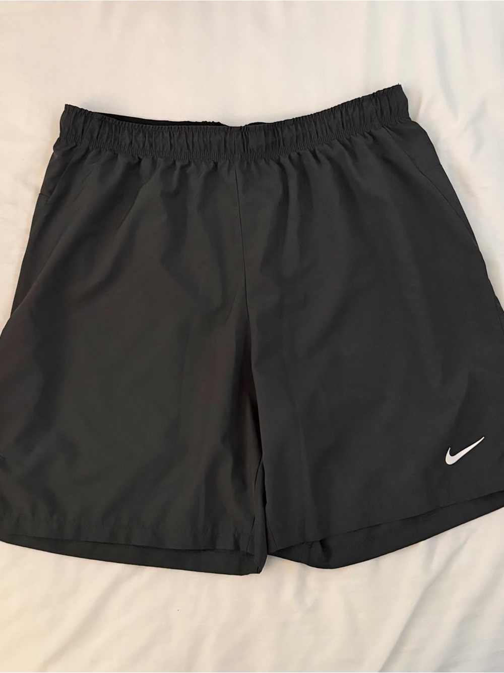 Nike Men’s Black Athletic Shorts with White Swoosh